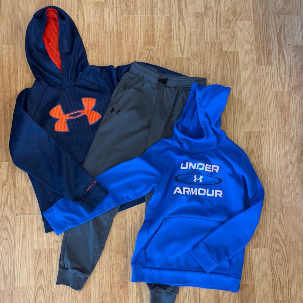Under Armour Boys' Hoodies & Joggers Royal Blue and Navy, Gray Joggers YM